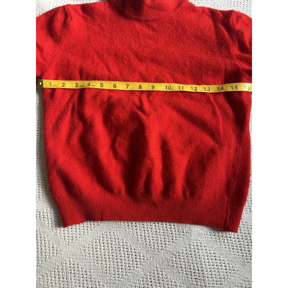 Carducci Red Mock Turtleneck Sweater Wool Angora Italy Small S - Picture 5 of 6